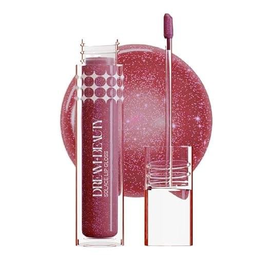 Dream Beauty Solace Lip Gloss | Rose Pink with Shimmer | Non-sticky tinted collagen lip gloss with Hyaluronic Acid and Vitamin E for Hydrated, Plump and Smooth Lips | Luxurious Application Long-Lasting Soft and Fuller Lips | 4.7 ml (Selene)