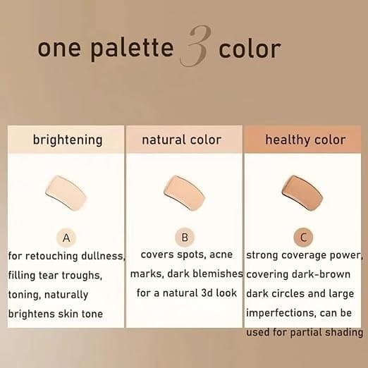 MORBEE 3-in-1 Concealer Palette, Full Coverage Color Correcting Cream, Hydrating Formula, 01 Neutral, 0.52 Oz A01 - Image 2