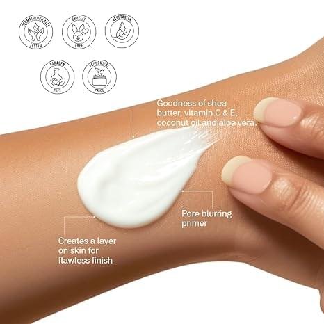 FLiCKA Silk Touch 3 in 1 Moisturizer and Primer for Face | Hydrating, Lightweight, Long-Lasting | Pore Minimizer | Dermatologically Tested | All Skin Types | Makeup Base | 60g | Cruelty-Free - Image 3