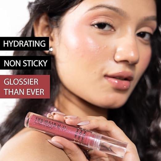 Dream Beauty Solace Lip Gloss | Rose Pink with Shimmer | Non-sticky tinted collagen lip gloss with Hyaluronic Acid and Vitamin E for Hydrated, Plump and Smooth Lips | Luxurious Application Long-Lasting Soft and Fuller Lips | 4.7 ml (Selene) - Image 5